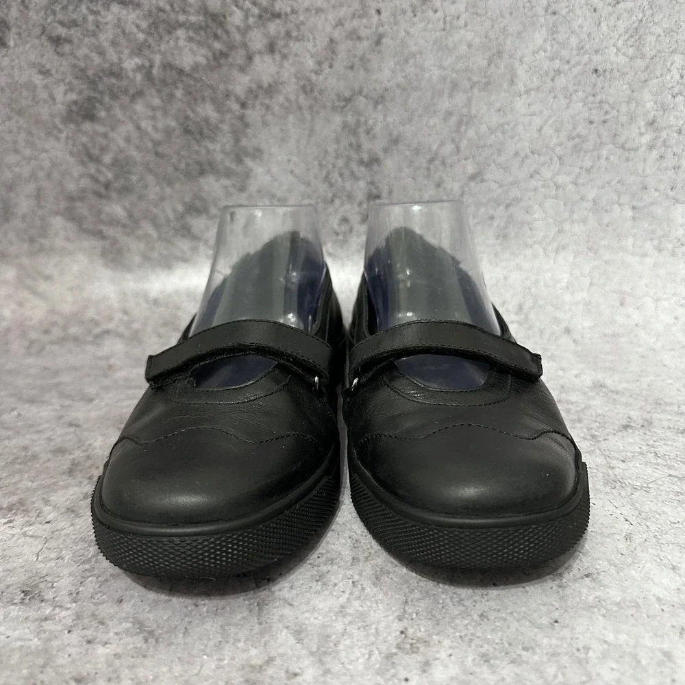 Mephisto Cool-Air Mary Jane Shoes Womens 8 Black Leather Hook Loop Strap